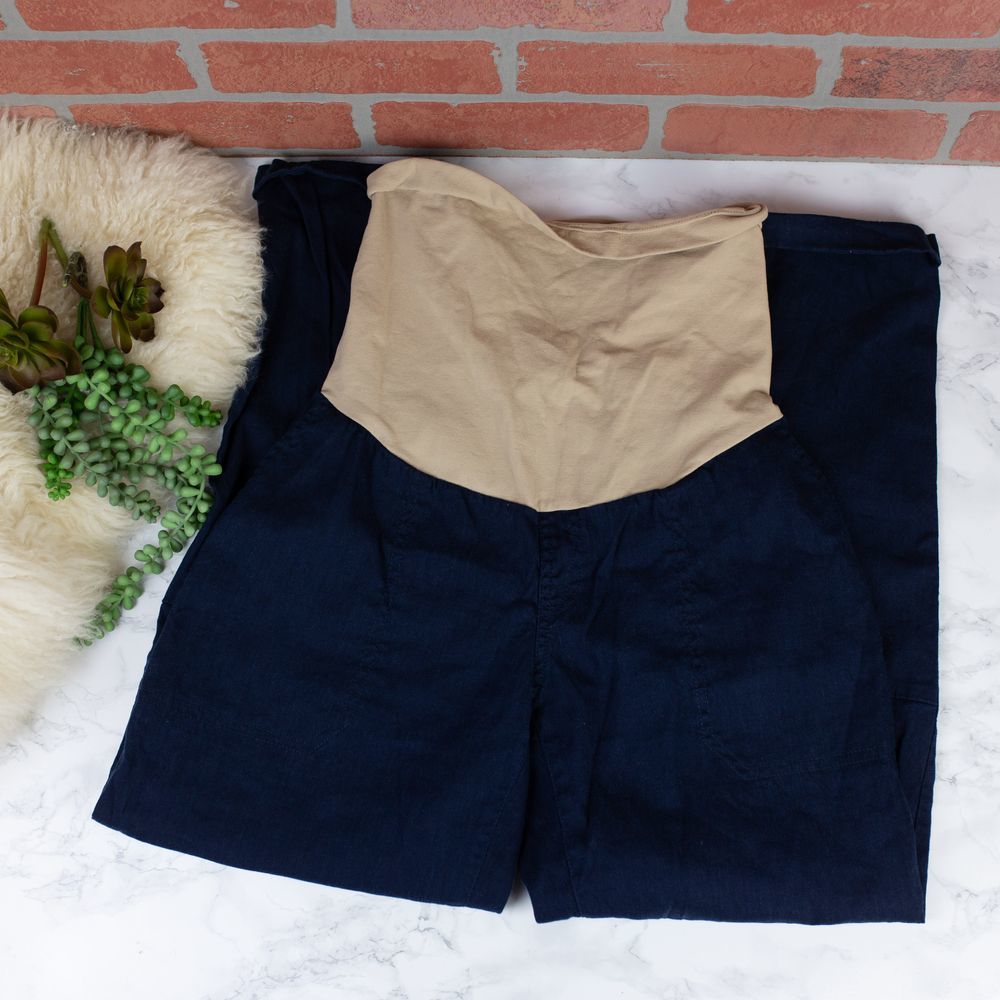 Pea in the Pod Navy Linen Crops M